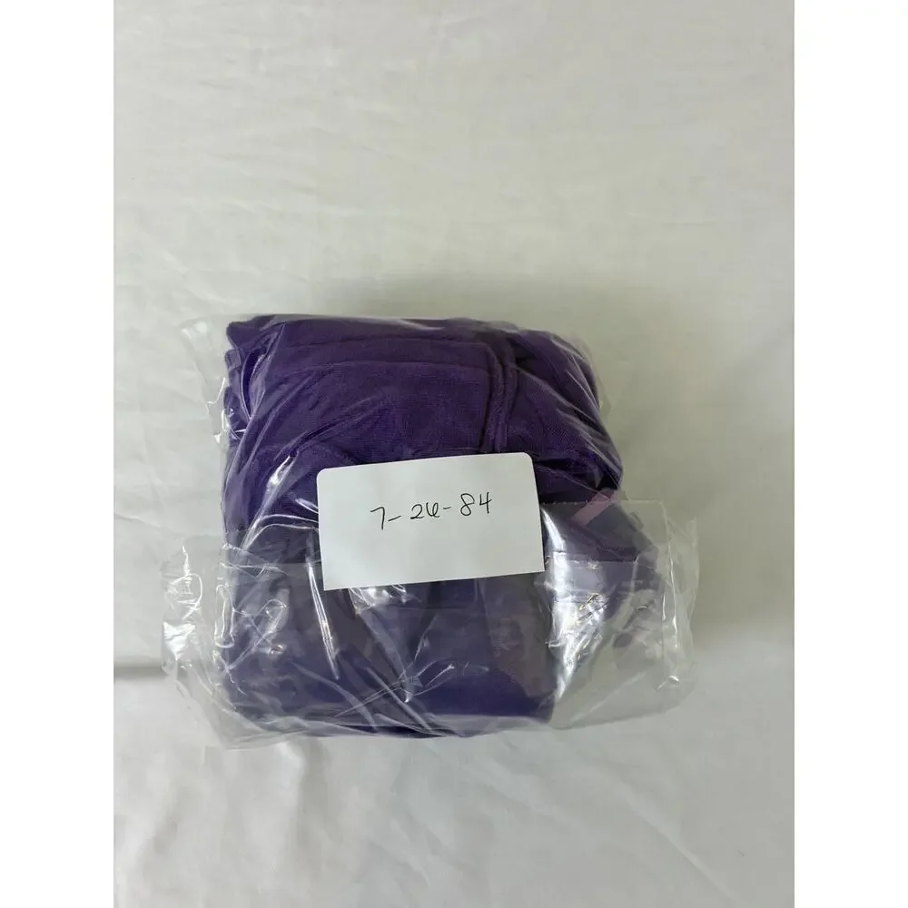 Lands' End Girls L 6X-7 Zip Front Hooded Purple Cozy Swim Coverup Heart Pocket
